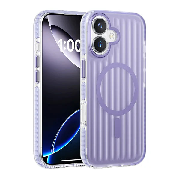 iPhone 17 Series Corrugated Metallic MagSafe Case – Shockproof Slim Anti-Slip Premium Protective Cover