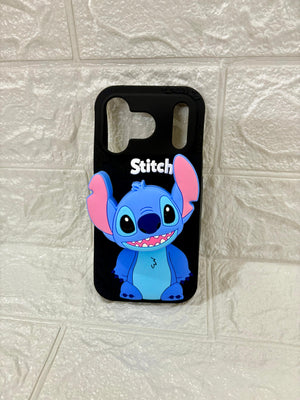 3D Stitch Cartoon Silicone Case for iPhone 17 Pro – Cute Shockproof Soft Rubber Protective Cover
