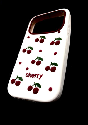 Cherry Aesthetic Silicone Case for iPhone 17 – Cute Minimal Fruit Design Soft Shockproof Cover