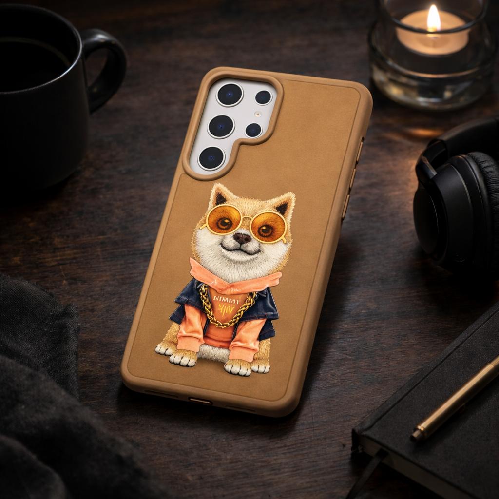 Samsung Galaxy S26 Ultra NIMMY Cool Pug Chain Case Baige color– Cute Designer Cover with Strap, Shockproof Protection & Anti-Slip Grip