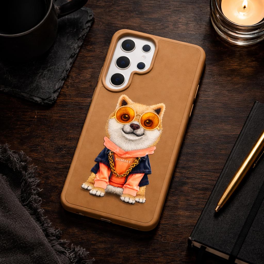 Samsung Galaxy S26 Ultra NIMMY Cool Pug Chain Case Baige color– Cute Designer Cover with Strap, Shockproof Protection & Anti-Slip Grip