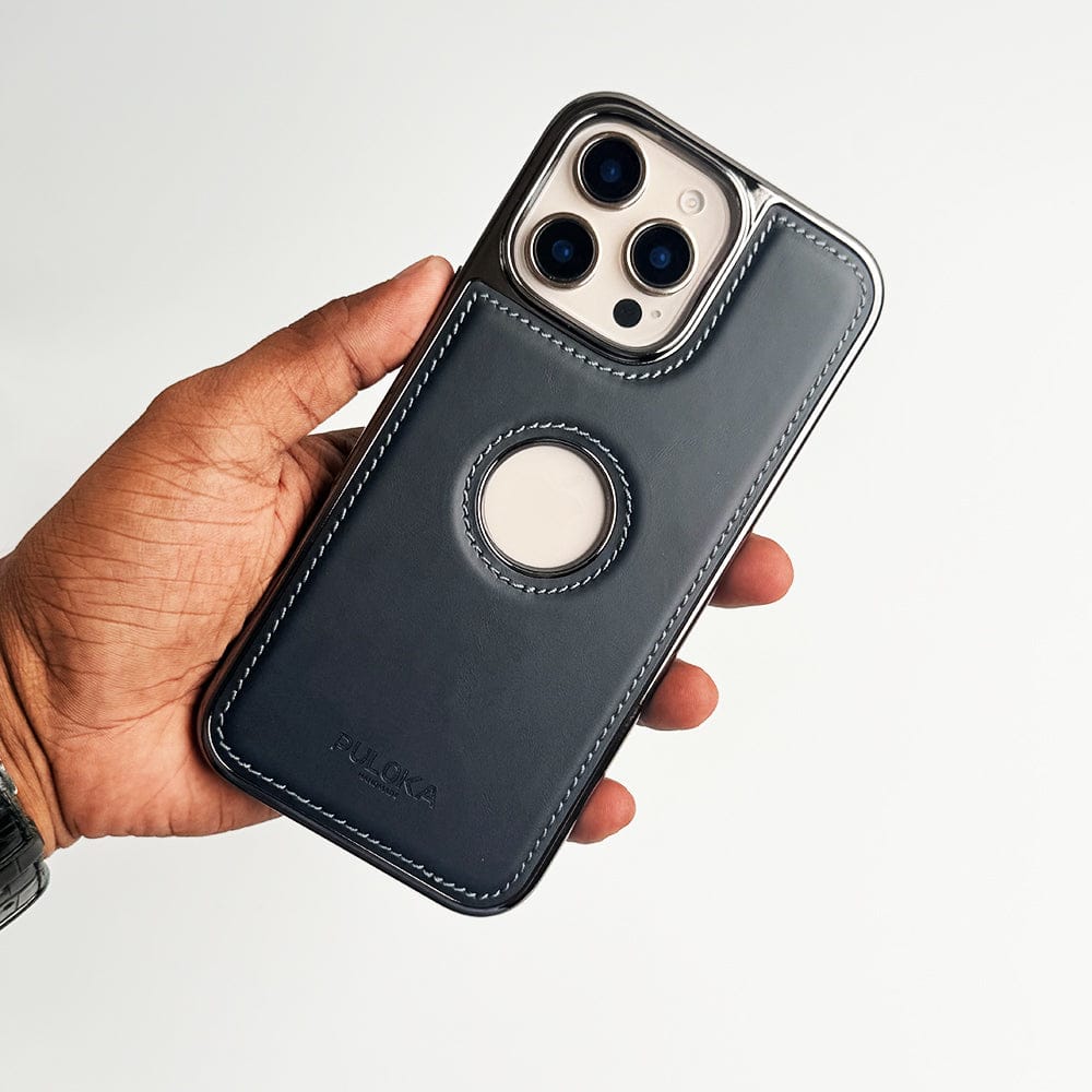 iPhone 16 Pro Max Classy Elite Black Leather Case – Premium Slim Shockproof Luxury Cover
