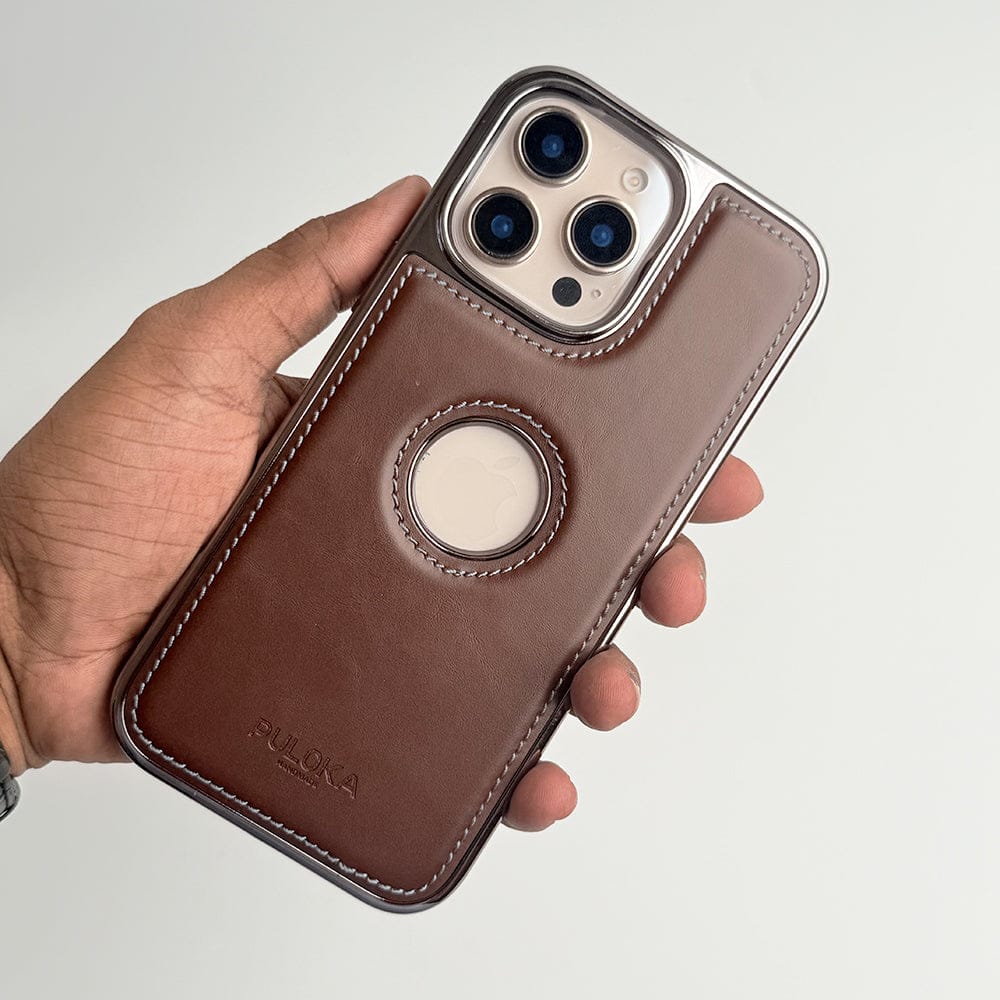 iPhone 16 Pro Max Classy Elite Black Leather Case – Premium Slim Shockproof Luxury Cover