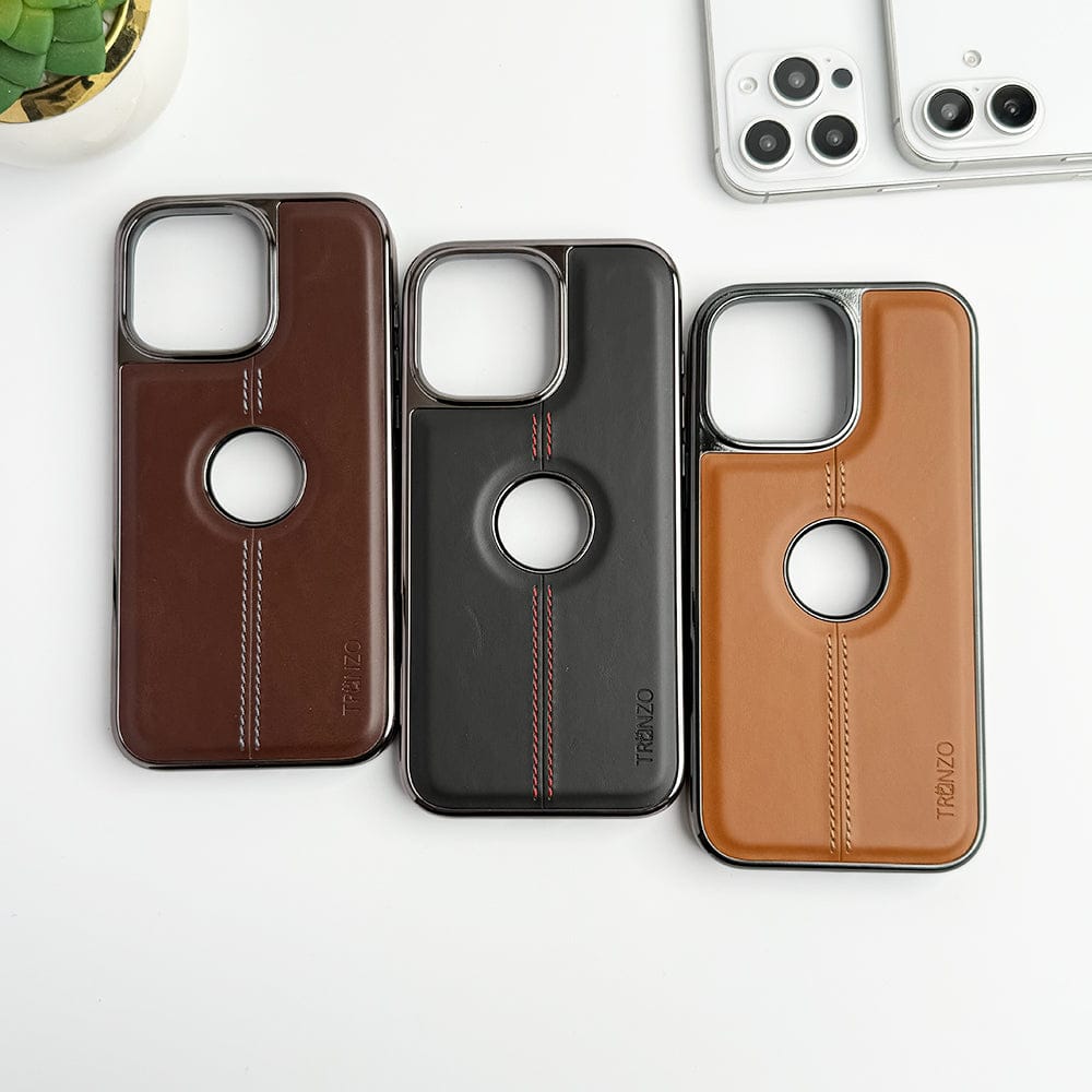 iPhone 16 Pro Max Classy Elite Black Leather Case – Premium Slim Shockproof Luxury Cover