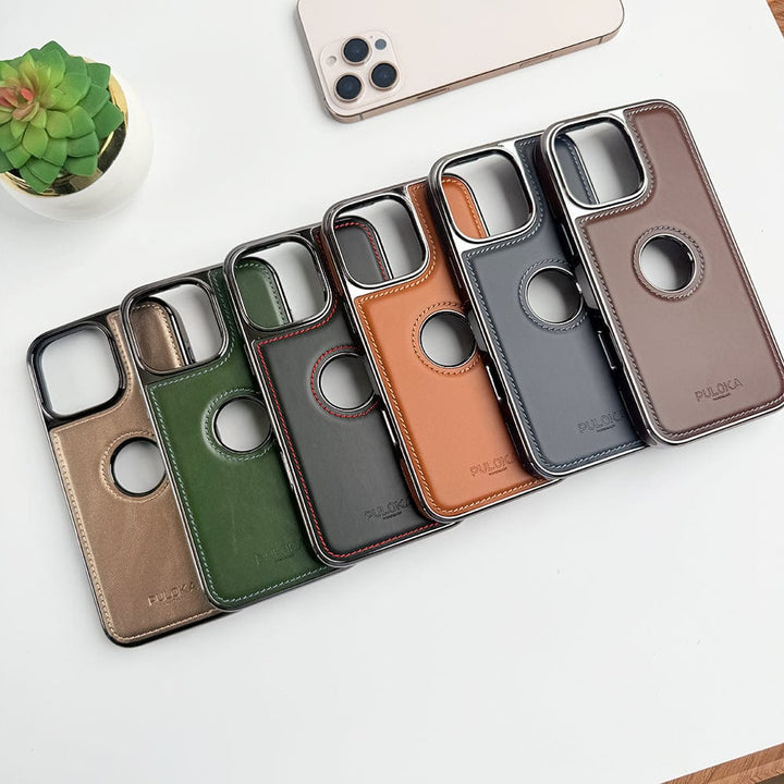 iPhone 16 Pro Max Classy Elite Black Leather Case – Premium Slim Shockproof Luxury Cover