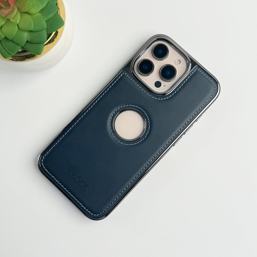 iPhone 16 Pro Max Classy Elite Black Leather Case – Premium Slim Shockproof Luxury Cover