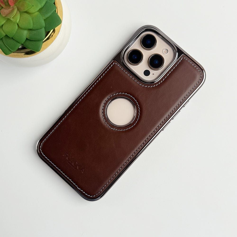 iPhone 16 Pro Max Classy Elite Black Leather Case – Premium Slim Shockproof Luxury Cover