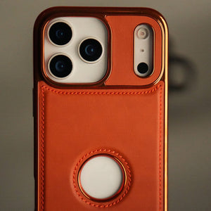 PULOKA Classic Leather Case for iPhone 17 Series – Orange Premium Slim Shockproof Luxury Cover