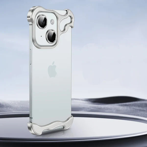 iPhone 15 Pro Max Titanium Metal Bumper Case with Camera Ring Protection – Slim Minimalist Shockproof Frame Cover