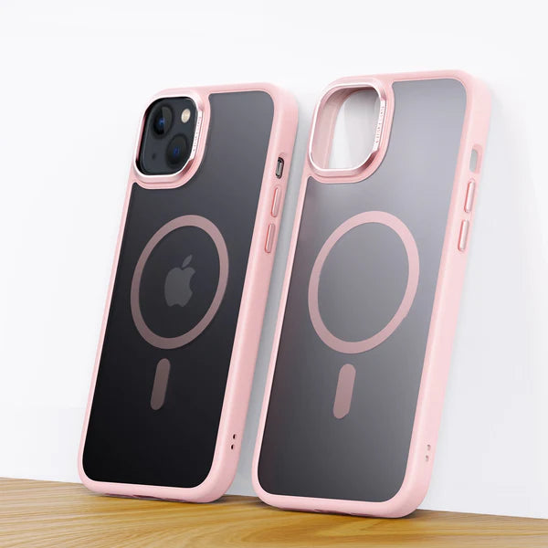 iPhone 15 Series Frosted Matte MagSafe Case with Metal Camera Lens Protection – Slim Shockproof Anti-Fingerprint Cover