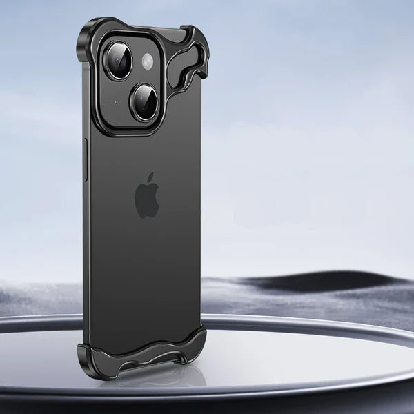 iPhone 15 Pro Max Titanium Metal Bumper Case with Camera Ring Protection – Slim Minimalist Shockproof Frame Cover