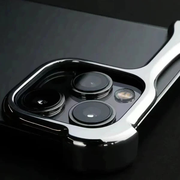 iPhone 15 Series Titanium Metal Bumper Case with Camera Ring Protection – Slim Minimalist Shockproof Frame Cover