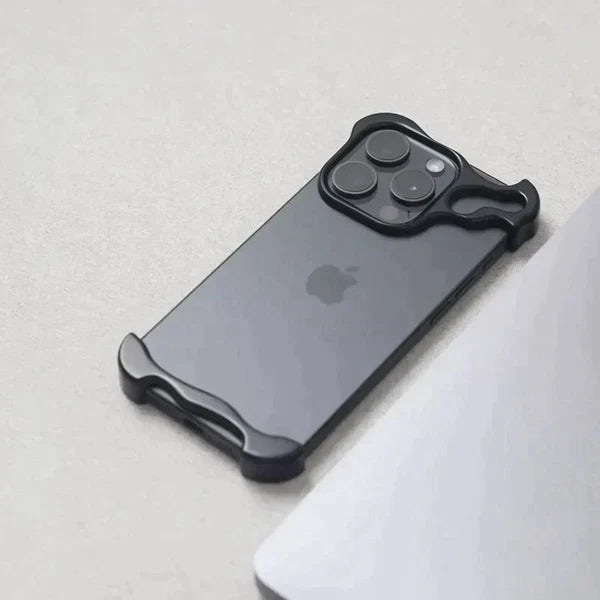 iPhone 15 Pro Max Titanium Metal Bumper Case with Camera Ring Protection – Slim Minimalist Shockproof Frame Cover
