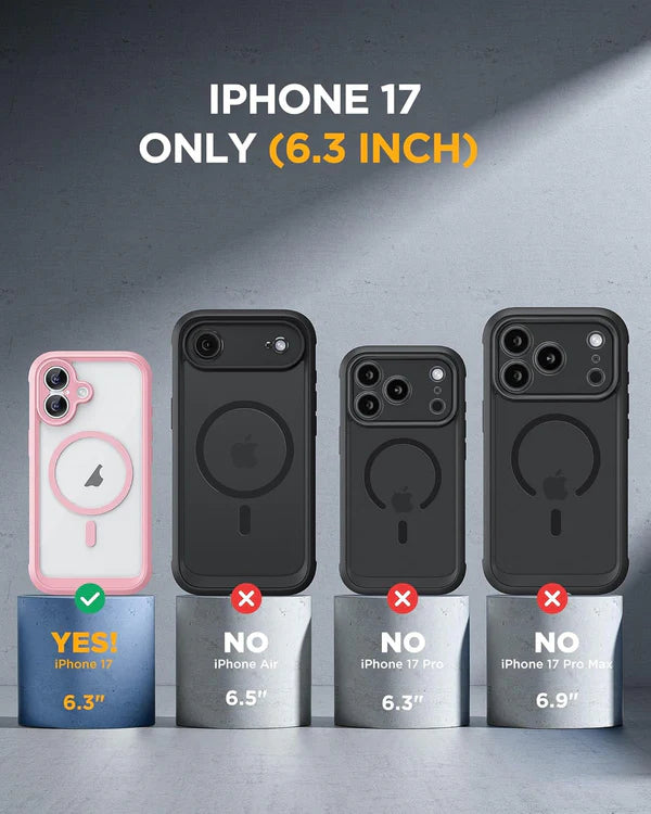 iPhone 17 360° Full Protection Case (Pink) with Built-in Screen Protector & Camera Protection – Shockproof Front + Back Cover