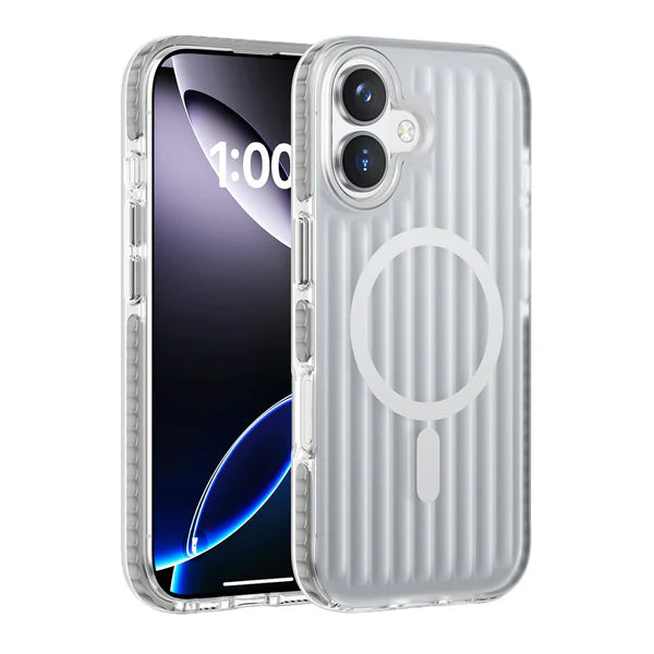 iPhone 17 Series Corrugated Metallic MagSafe Case – Shockproof Slim Anti-Slip Premium Protective Cover
