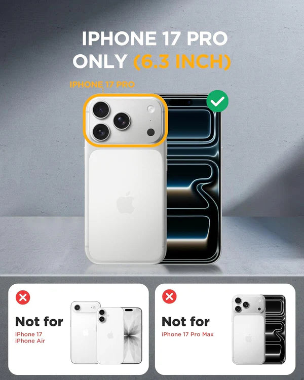 iPhone 17 Pro 360° Full Protection Clear Case with Built-in Screen Protector & Camera Protection – Shockproof Front + Back Cover