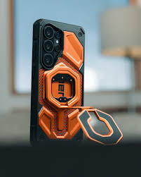 Samsung Galaxy S26 Ultra Pathfinder Series Rugged Armor MagSafe Case – Heavy Duty Shockproof Cover with Hinge Protection (Orange) (Copy)